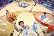 The Tar Heels ended up losing to the Jayhawks. (Image via Getty Images)